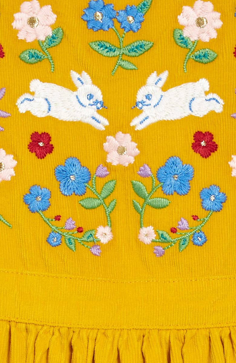 Mini Boden Kids' Embroidered Cotton Corduroy Pinafore Dress, Alternate, color, 