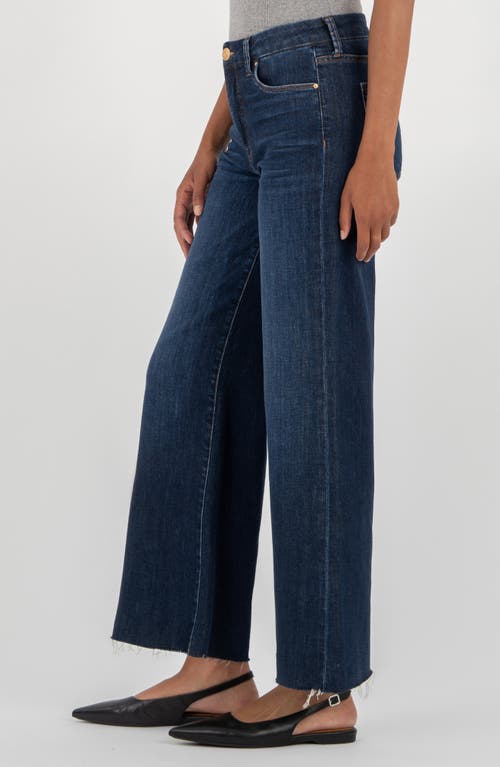 Kut From The Kloth Meg High Waist Raw Hem Wide Leg Jeans In Blue