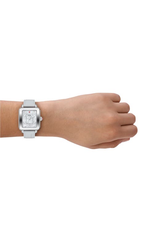 Michele Deco Sport Silicone Strap Watch, 34mm X 36mm