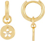 Estella Bartlett Flower Coin Huggie Earrings