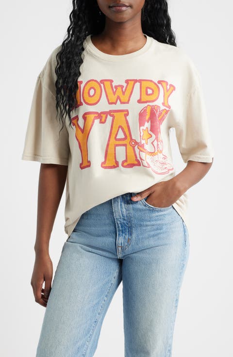 Howdy Y'all Cotton Graphic T-Shirt