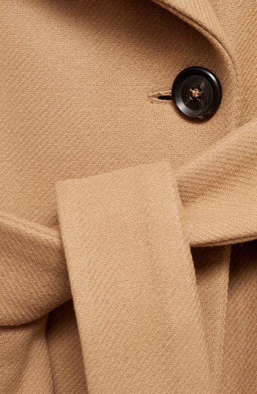 Shop Mango Wool Blend Coat In Medium Brown