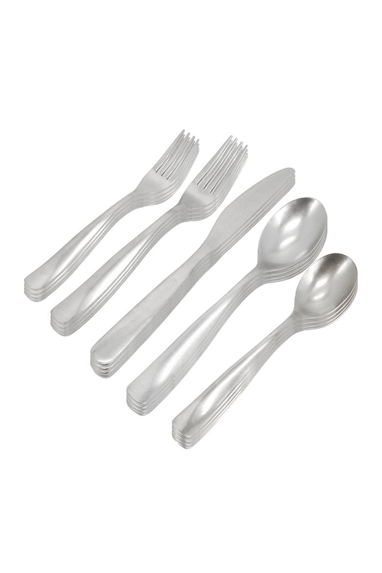 Hulton 20 Piece Stainless Steel Flatware Set, Main, color, Metallic Silver
