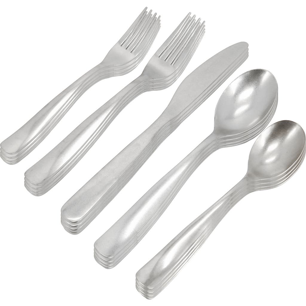 Gibson Home Hulton 20 Piece Stainless Steel Flatware Set In Silver