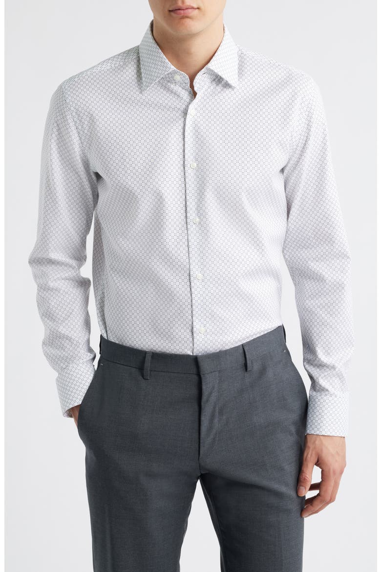 Hank Kent Slim Fit Stretch Cotton Dresss Shirt, Main, color, WHITE