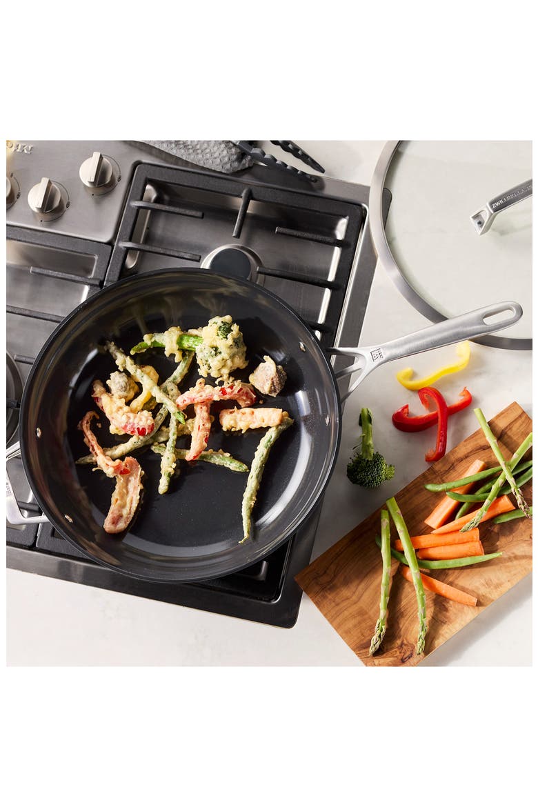 Motion Ceramic 5-Quart Hard Anodized Ceramic Nonstick Deep Fryer, Alternate, color, BLACK