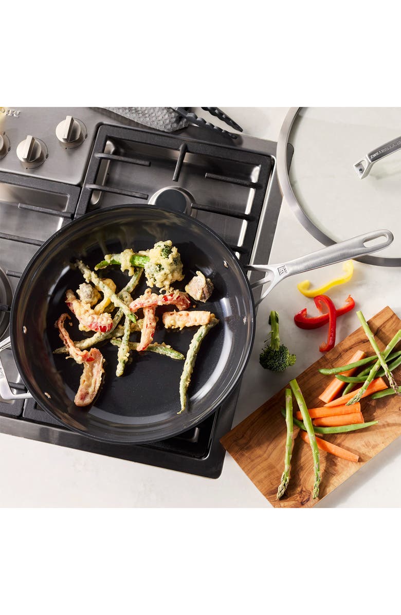 ZWILLING Motion Ceramic 5-Quart Hard Anodized Ceramic Nonstick Deep Fryer, Alternate, color, Black