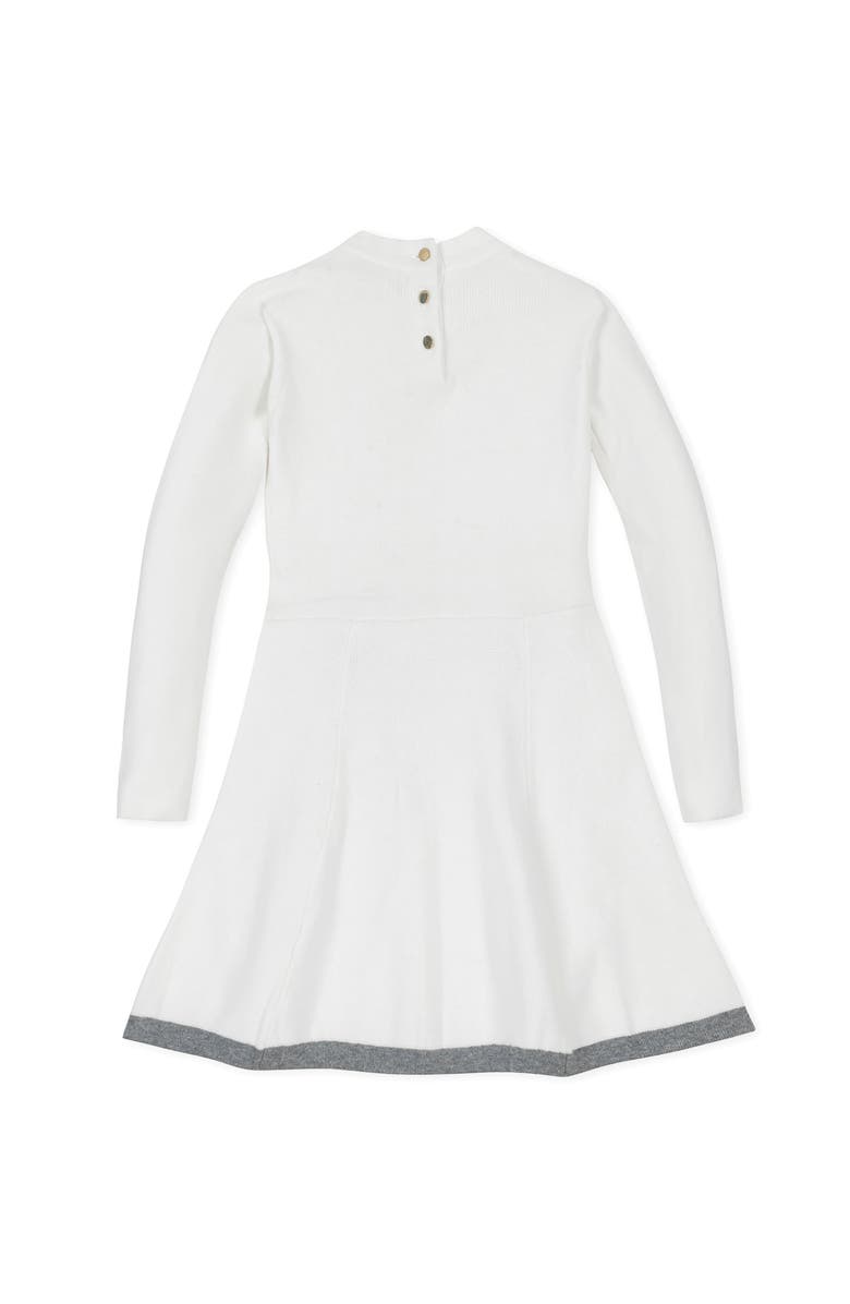 Hope & Henry Baby Girls' Organic Mock Neck Bow Detail Sweater Dress, Infant, Alternate, color, Soft White Bow Neck