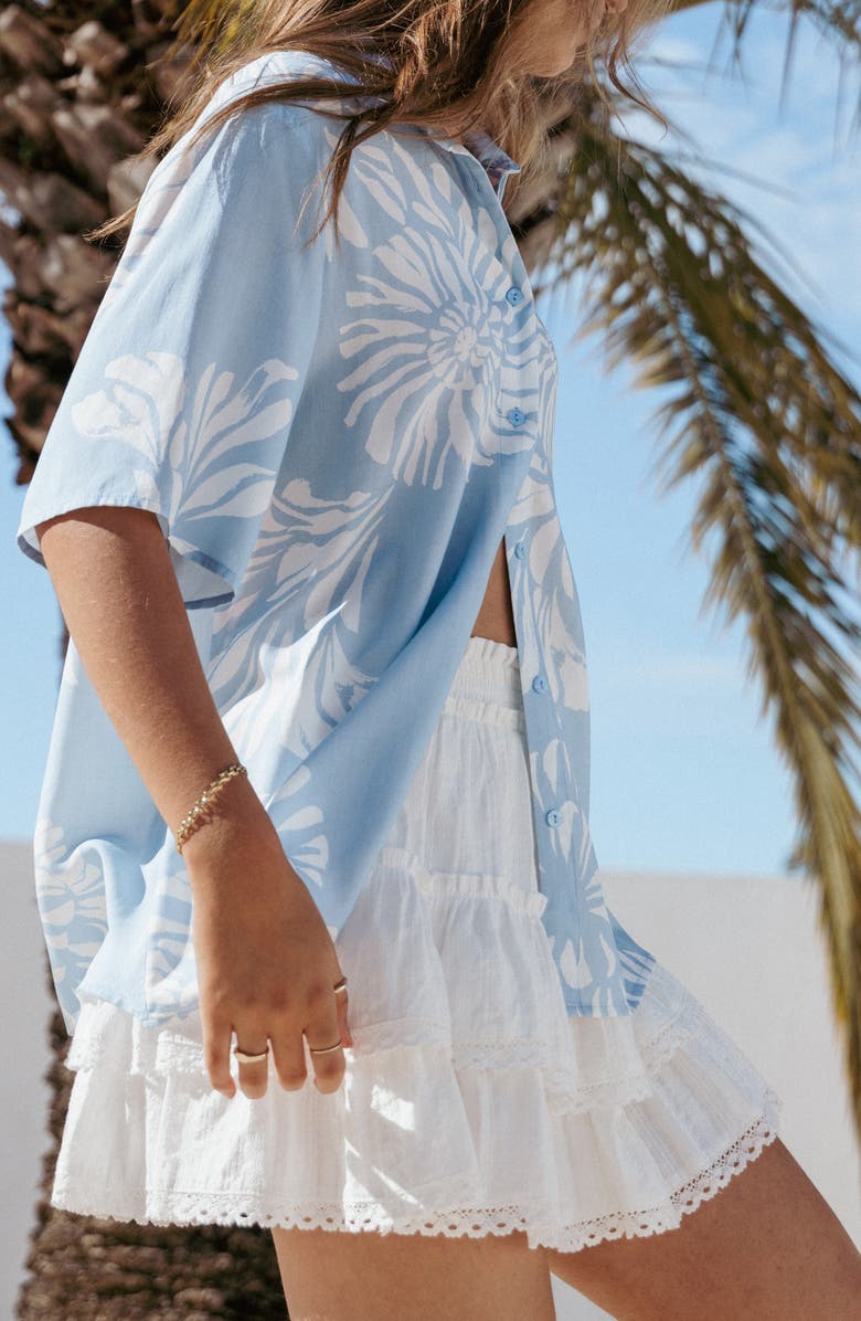 Petal & Pup Riva Shell Print Short Sleeve Button-Up Shirt, Alternate, color, Shell Print