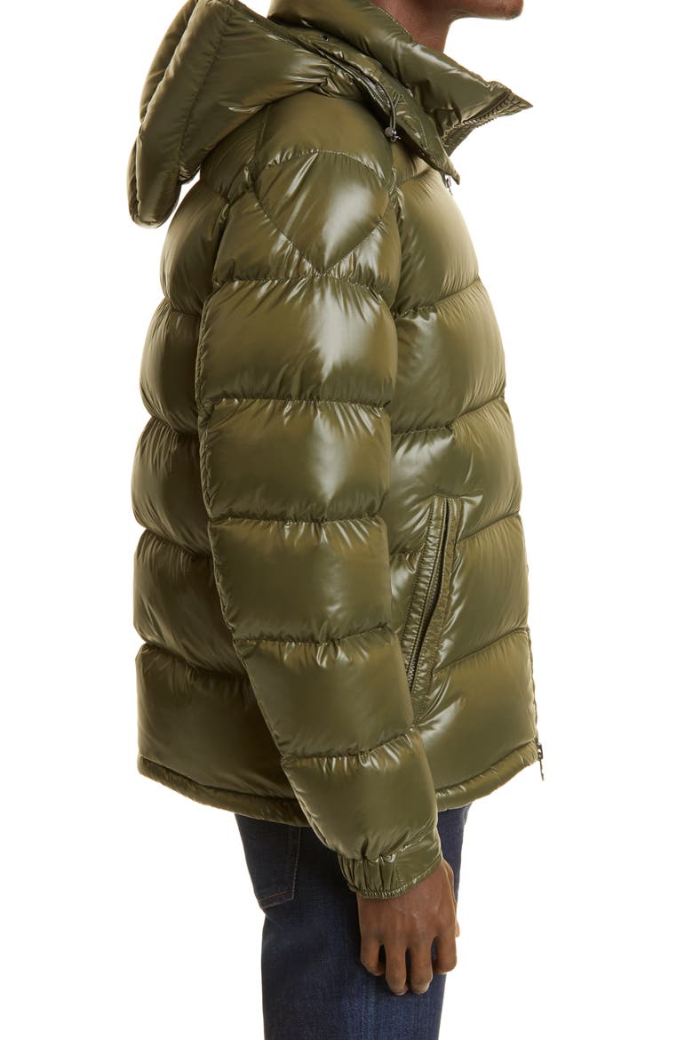 Maya Lacquered Down Jacket, Alternate, color, KHAKI GREEN