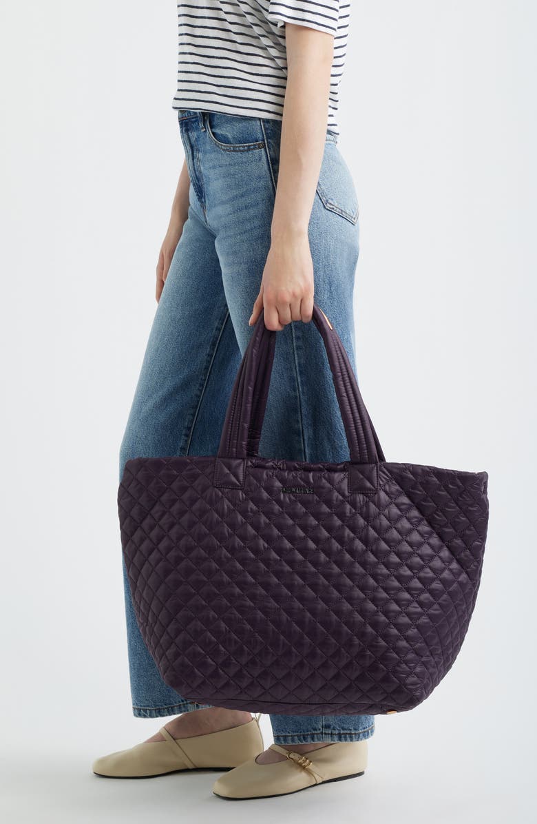 MZ Wallace Large Metro Deluxe Quilted Tote, Alternate, color, Raisin