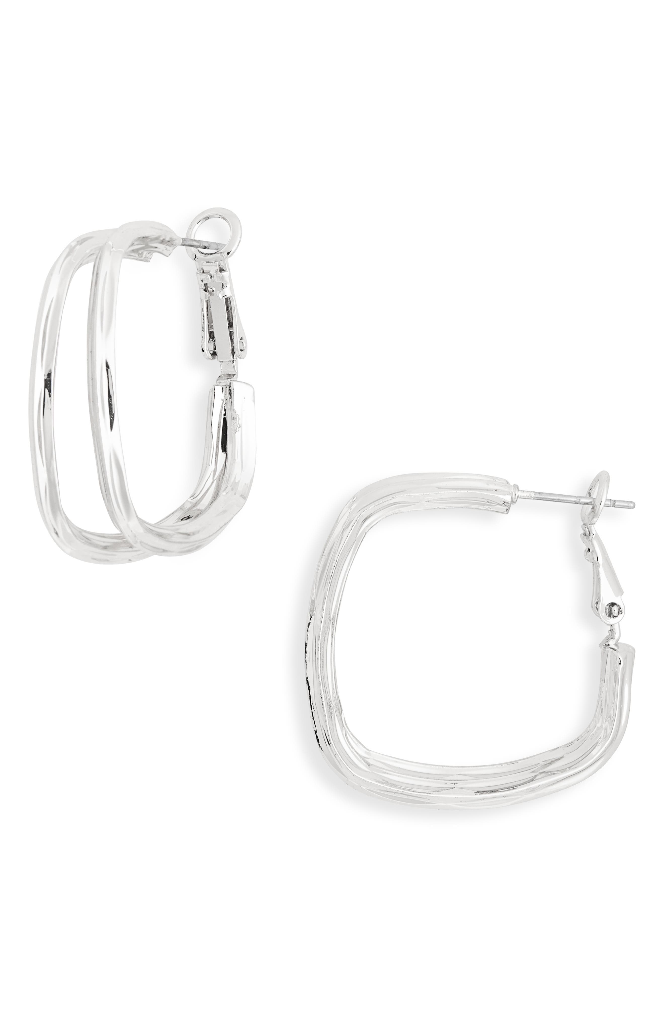NORDSTROM RACK Square Double Hoop Earrings