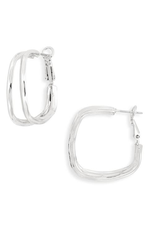 Square Double Hoop Earrings