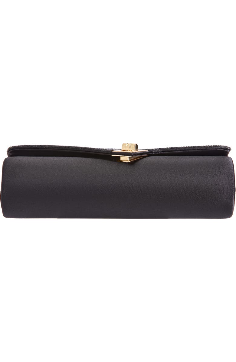 LADY COUTURE Chic Rhinestone & Satin Envelope Clutch, Alternate, color, Black