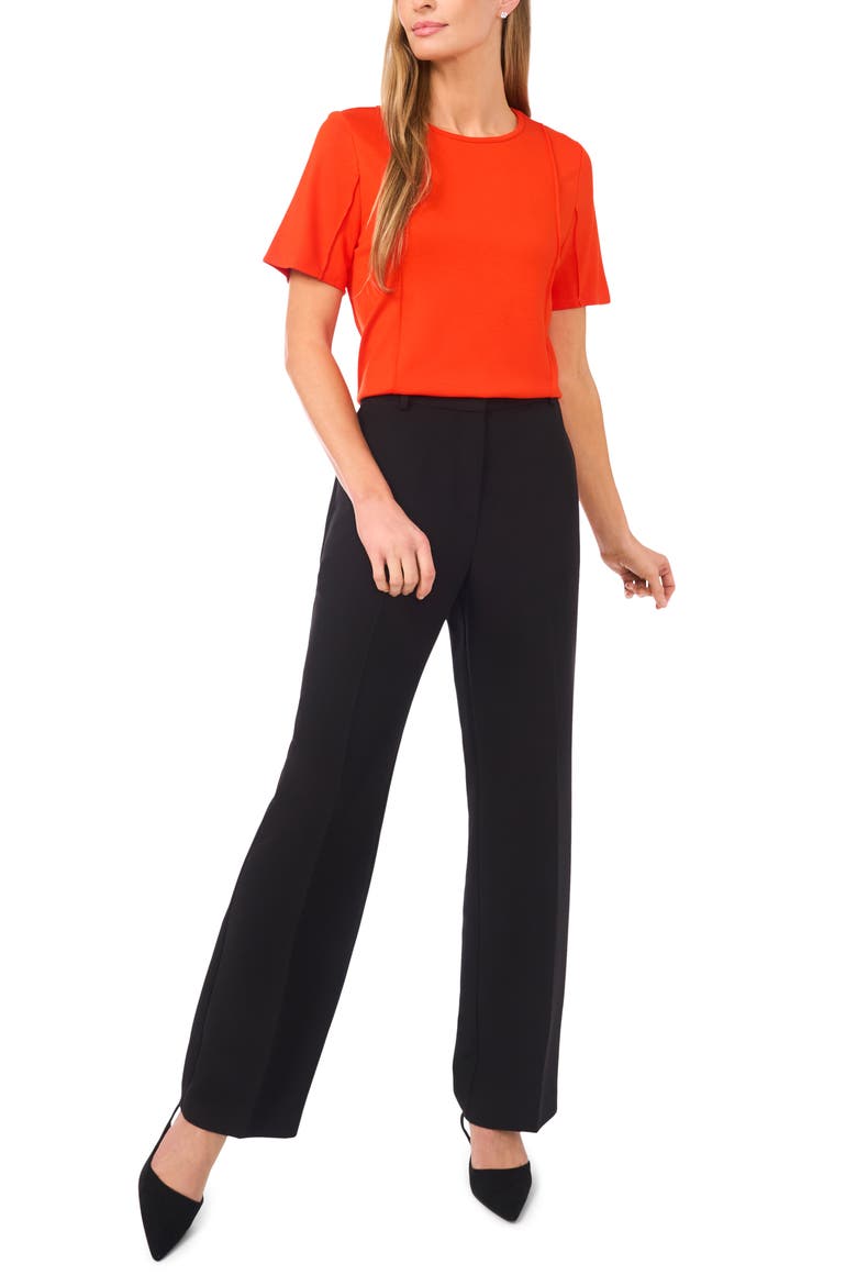 Princess Seam Short Sleeve Top, Alternate, color, POINCIANA