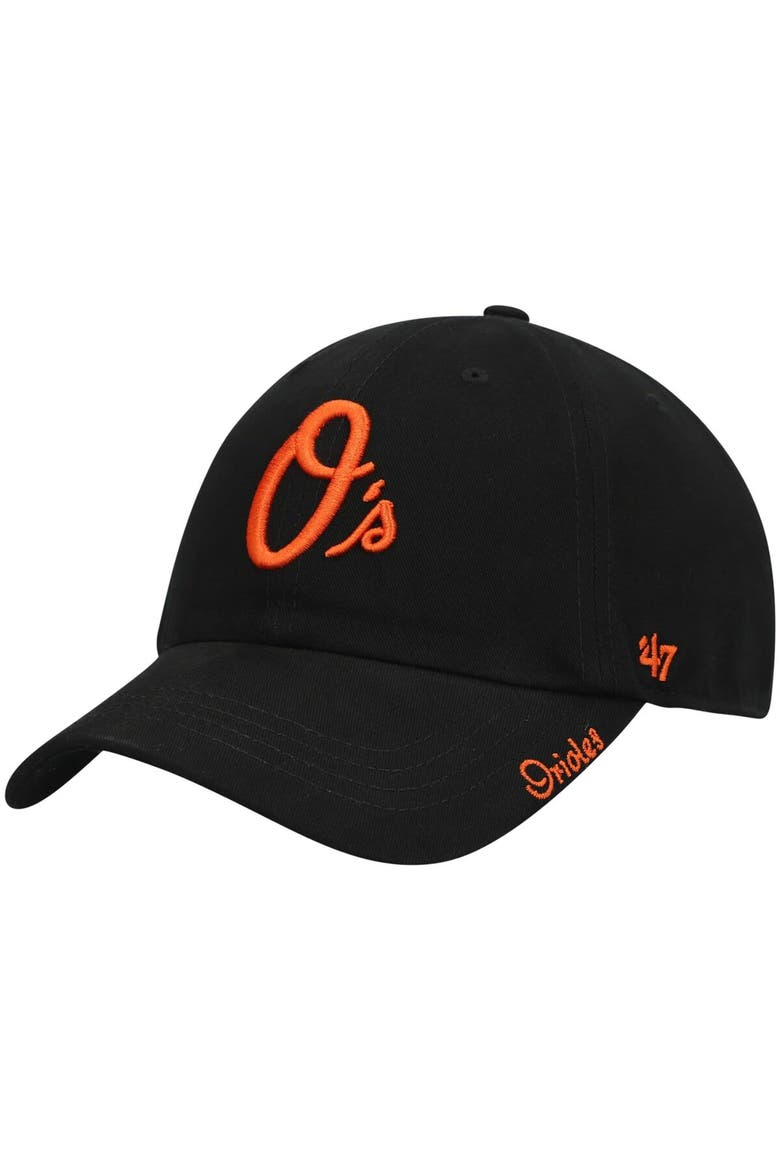 Women's '47 Black Baltimore Orioles Team Miata Clean Up Adjustable Hat, Main, color, Black