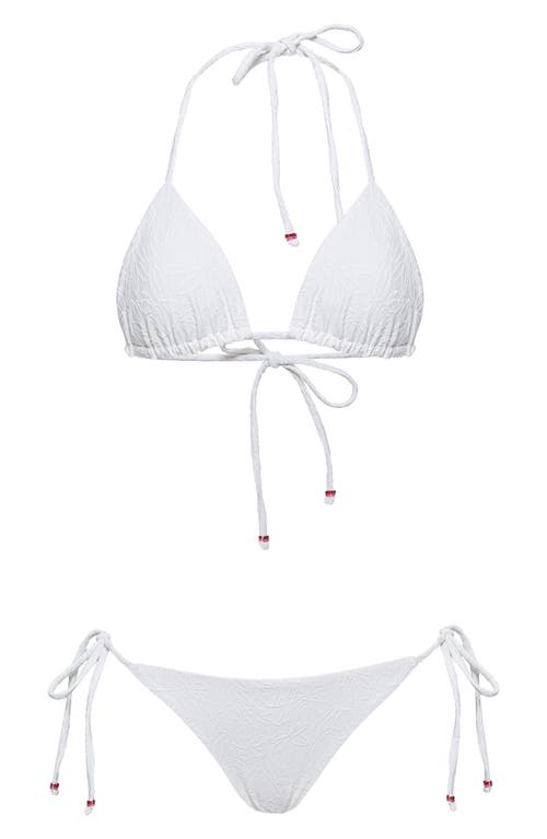 Maaji White Whisper Shinning Reversible Bikini Bottoms In White