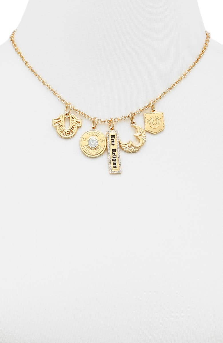True Religion Interchangeable Charms Necklace, Alternate, color, Gold Tone