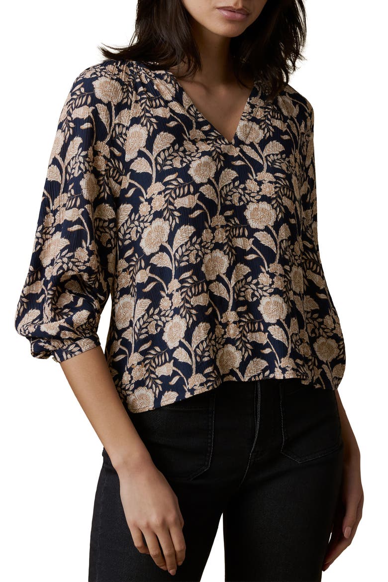 Portia Floral Top, Alternate, color, AVIGNON FLORAL PRINT