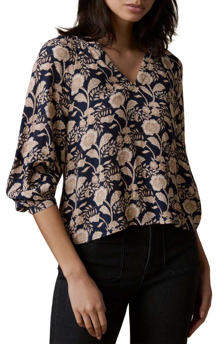 Faherty Portia Floral Top, Alternate, color, Avignon Floral Print