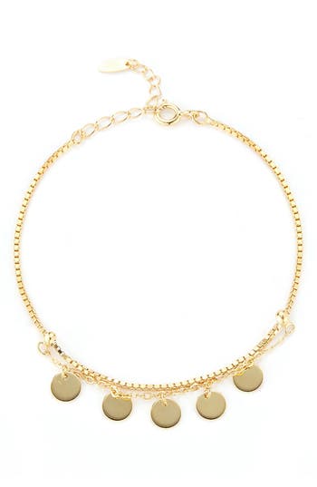 Glaze Jewelry 14k Over Silver Disc Charm Bracelet In Gold