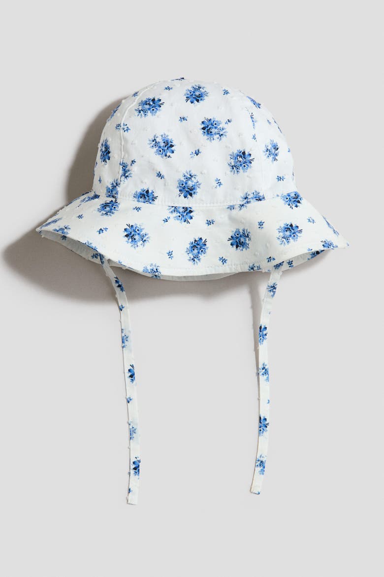 Floral-print Sun Hat, Main, color, White/floral