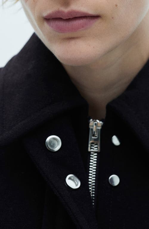 Mango Oversize Jacket In Dark Navy