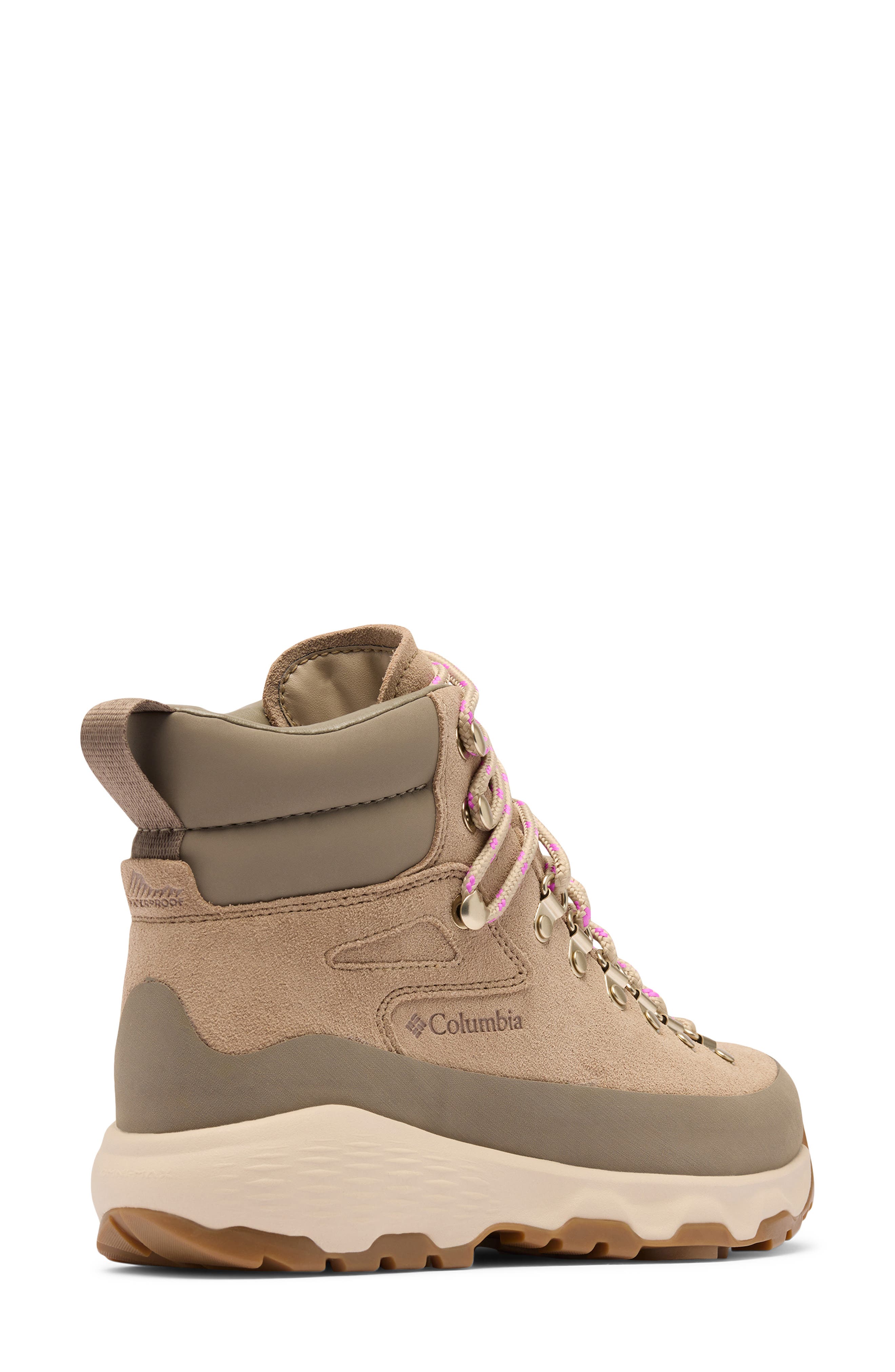 Columbia Newton Alpine PT Waterproof Hiking Boot, Alternate, color, Oxford Tan/ Foxglove