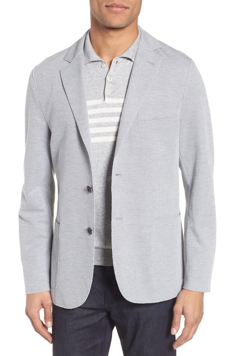Eleventy Slim Fit Jersey Sport Coat, Main, color, Grey