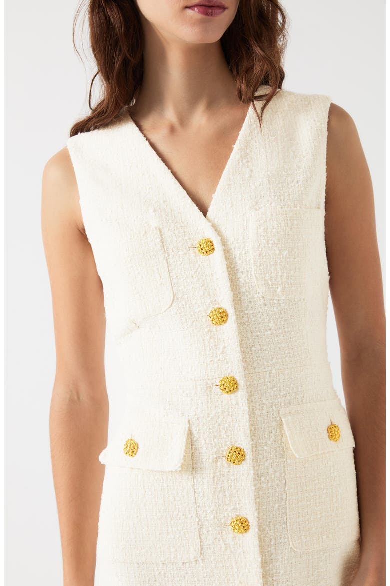 Vita Sleeveless Tweed Dress, Alternate, color, CREAM