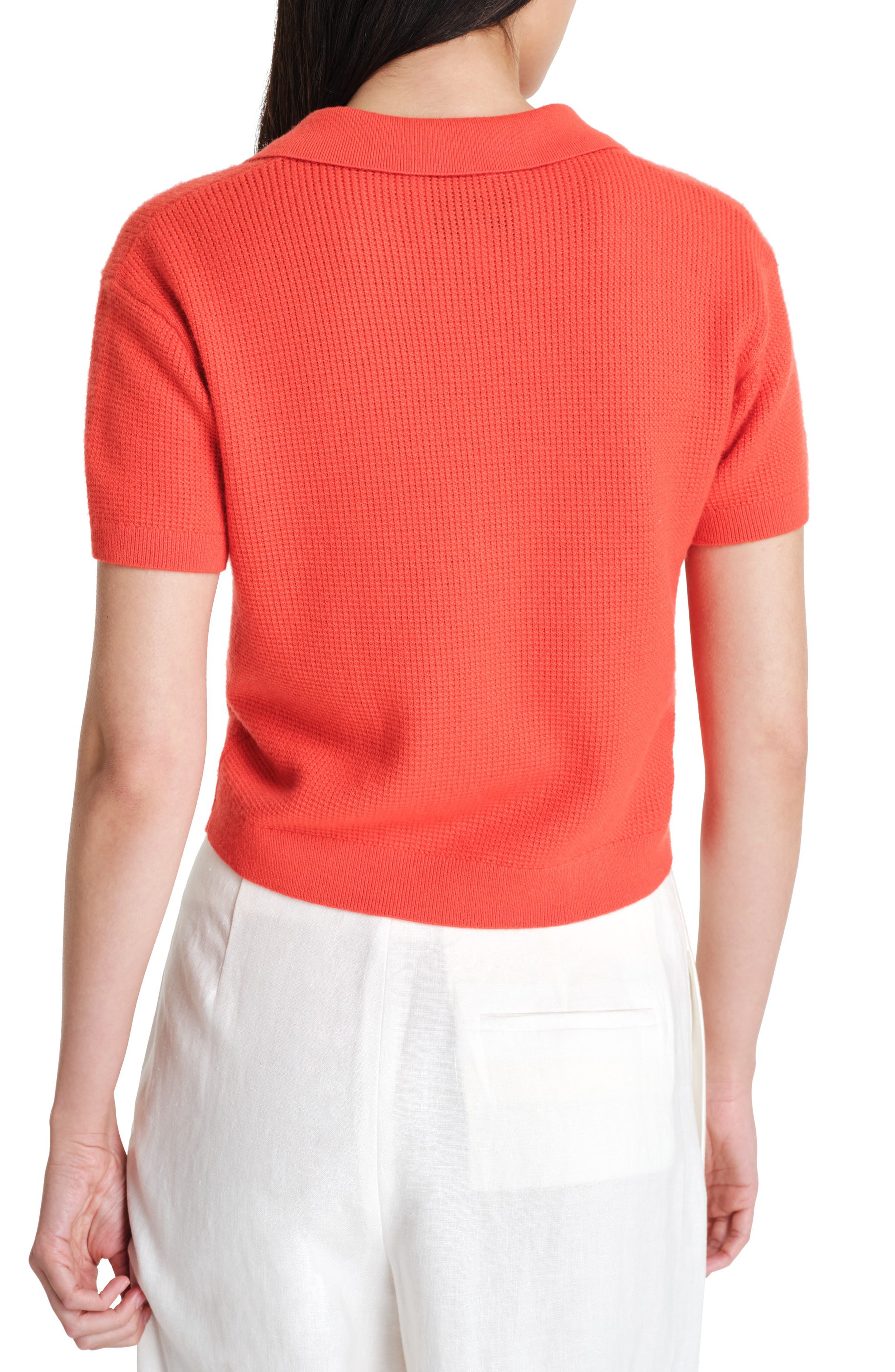 Thermal Knit Cashmere Polo Sweater - image 2