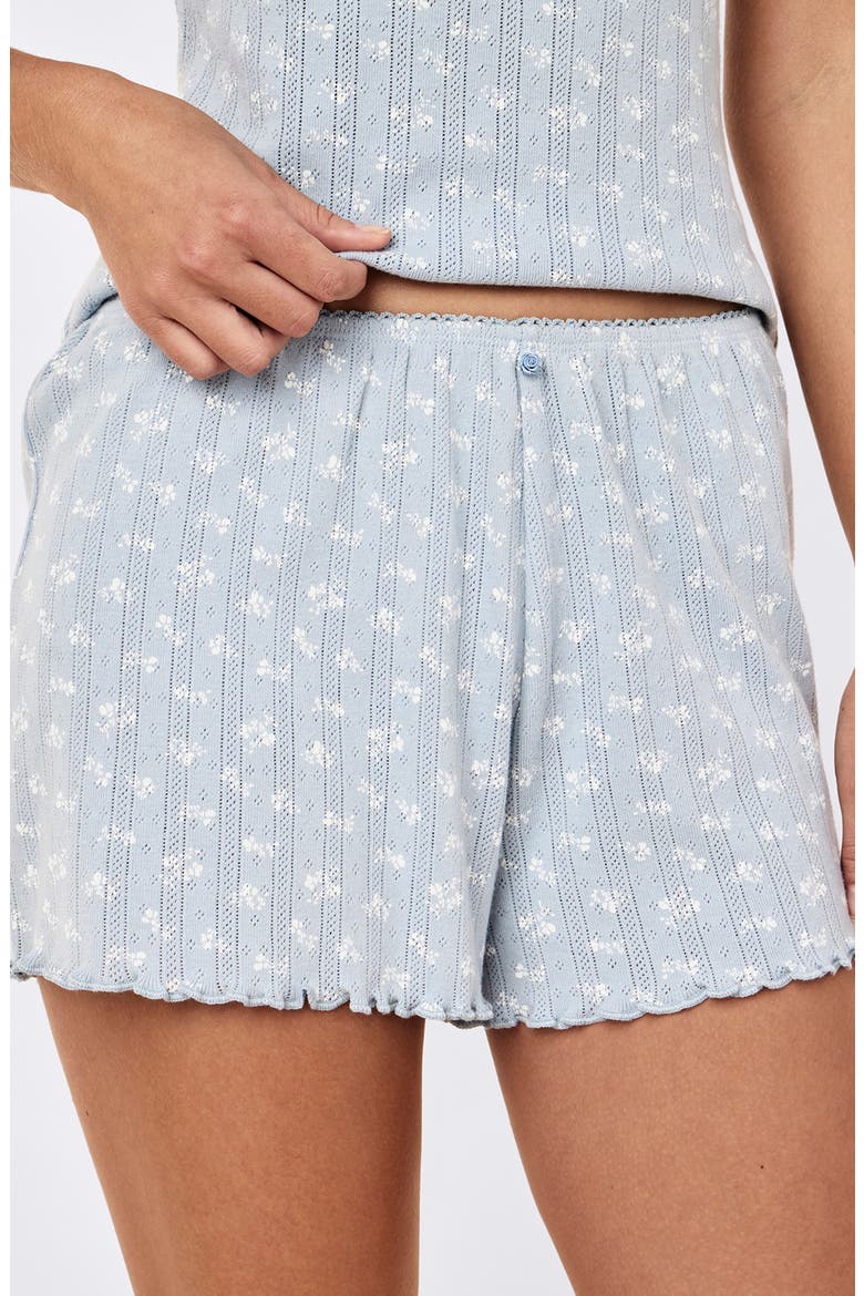 Imogen Cotton Pointelle Pajama Shorts, Alternate, color, CELESTIAL BLUE
