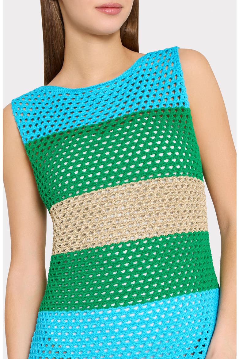 Metallic Semisheer Open Stitch Cover-Up Dress, Alternate, color, BLUE GREEN MULTI