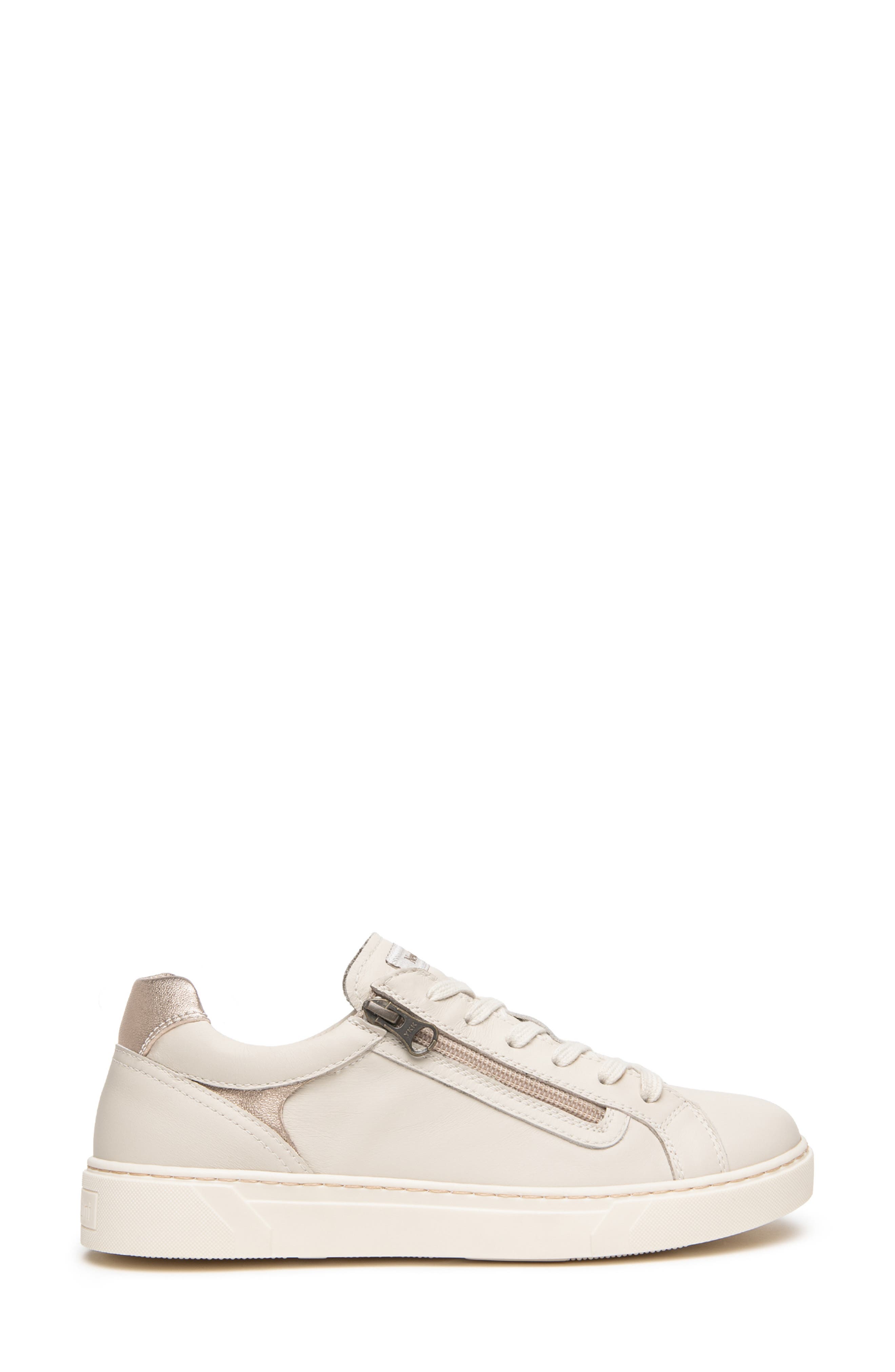 Low Top Side Zip Sneaker, Alternate, color, BEIGE