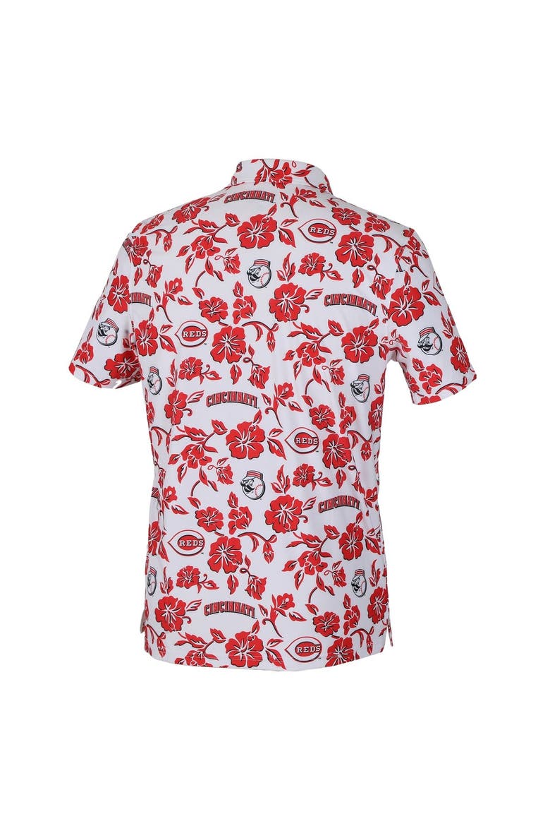 Men's Reyn Spooner  White Cincinnati Reds Pua Performance Polo, Alternate, color, White
