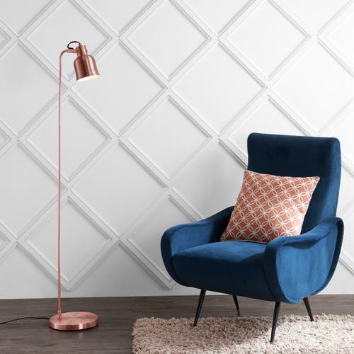 Jonathan Y Brandon 57" Metal Task Led Floor Lamp, Copper In Copper