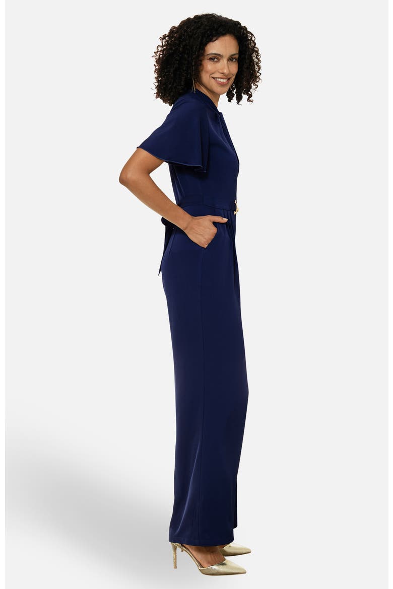 Twist Knot Buckle Detail Jumpsuit, Alternate, color, Navy
