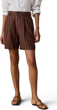Faherty Sun Strider Pleated Linen Shorts