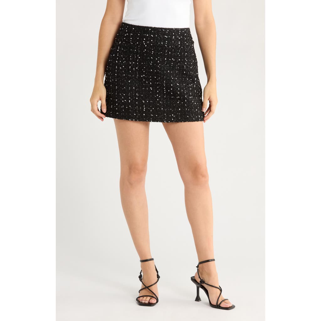 Alice And Olivia Alice + Olivia Donald Tweed Miniskirt In Black