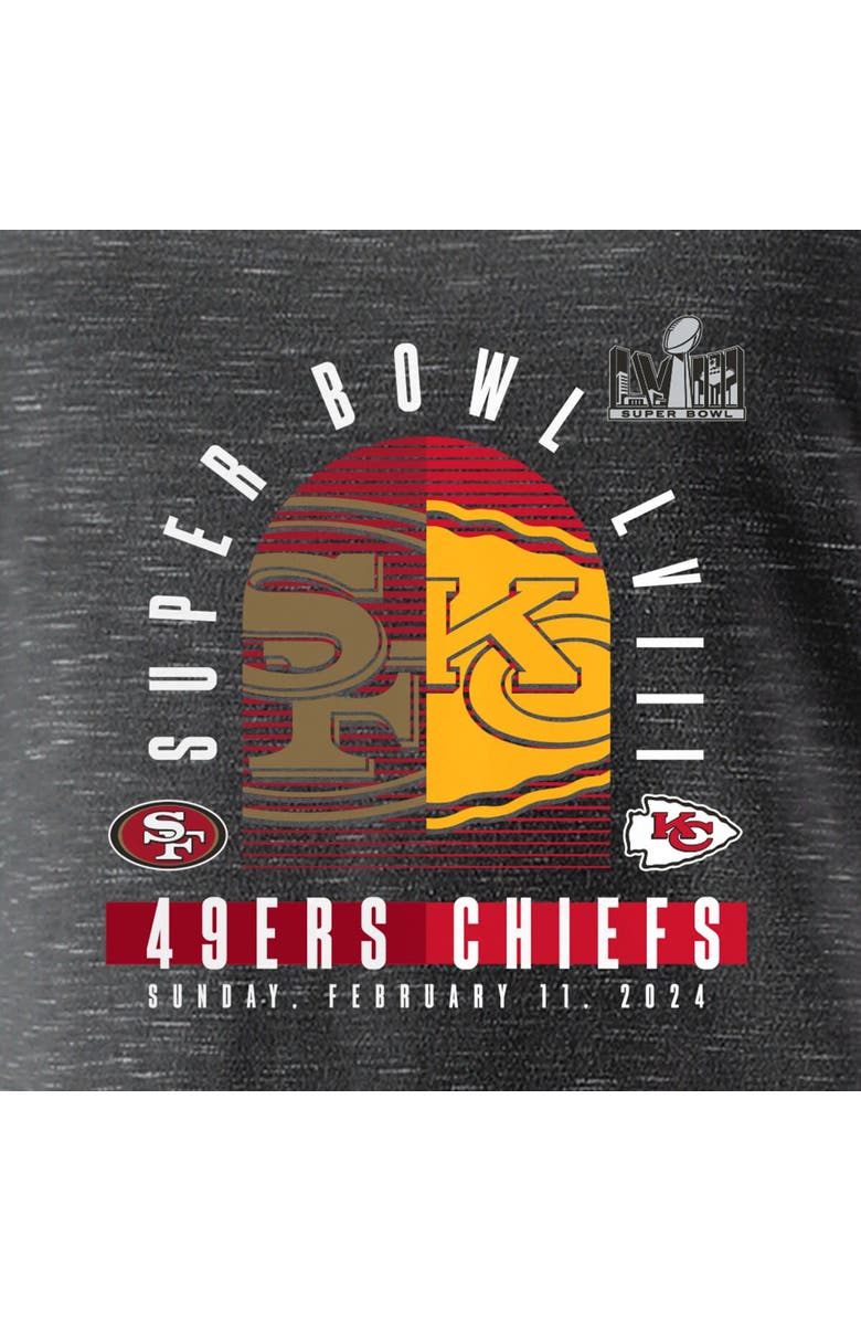 FANATICS Women's Fanatics Branded  Charcoal Kansas City Chiefs vs. San Francisco 49ers Super Bowl LVIII Matchup Final Battle V-Neck T-Shirt, Alternate, color, 