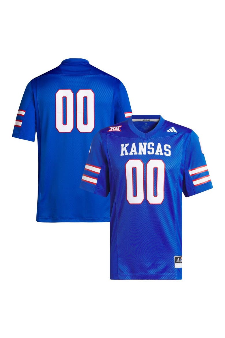 Men's adidas #00 Royal Kansas Jayhawks Premier Football Jersey, Main, color, Royal