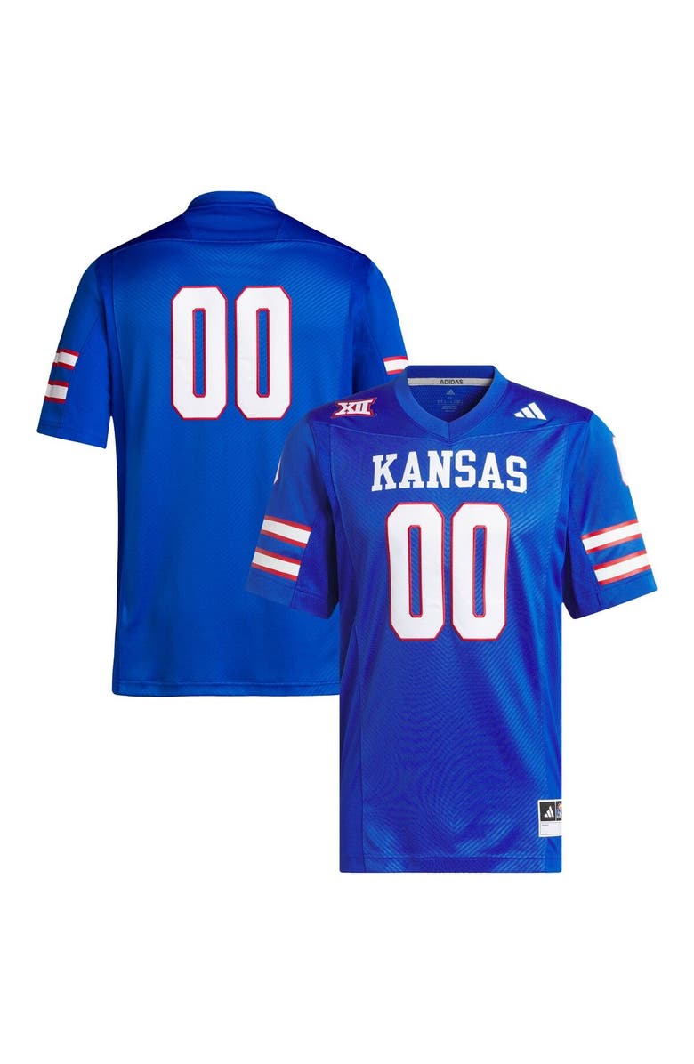 adidas Men's adidas #00 Royal Kansas Jayhawks Premier Football Jersey, Main, color, Royal