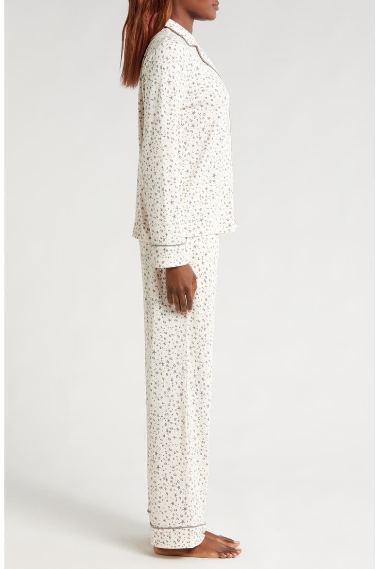 Print Long Sleeve Pajamas, Alternate, color, ANIMAL STARS