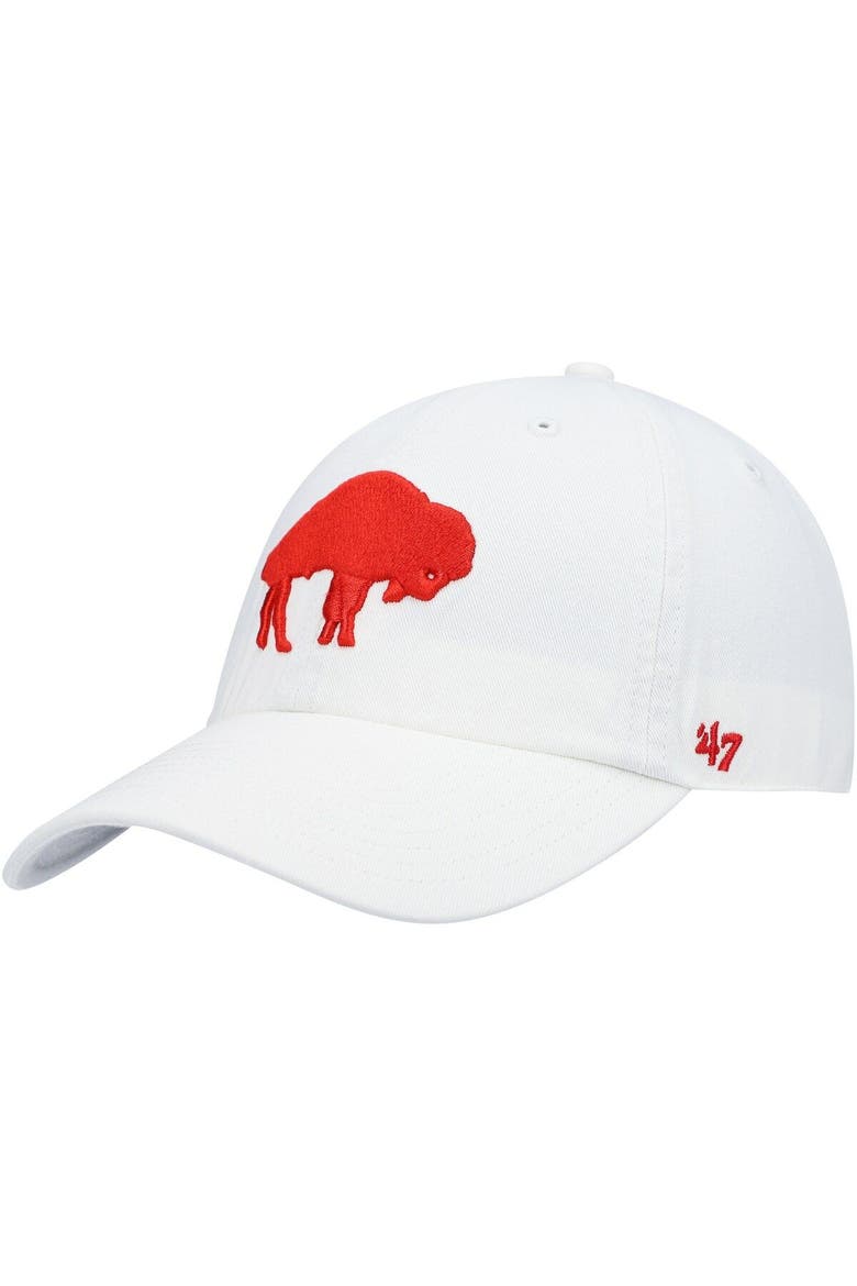 Men's '47 White Buffalo Bills Clean Up Legacy Adjustable Hat, Main, color, White