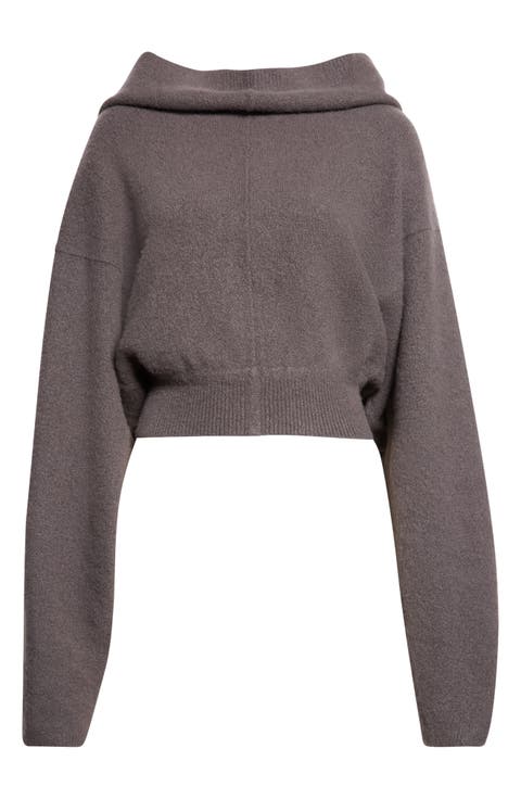 Hooded Cashmere Blend Pullover Sweater