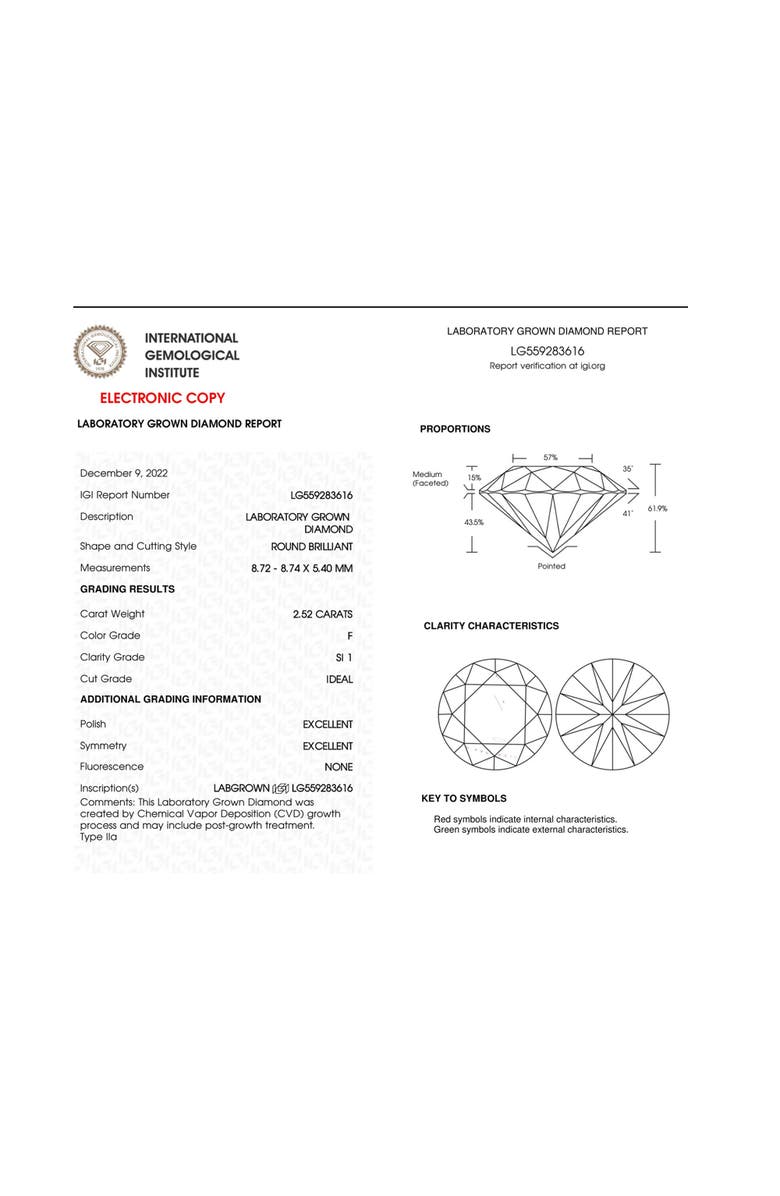 Haus of Brilliance IGI Certified 14K White Gold 5.00 Cttw Lab Grown Diamond Solitiare Stud Earrings, Alternate, color, White