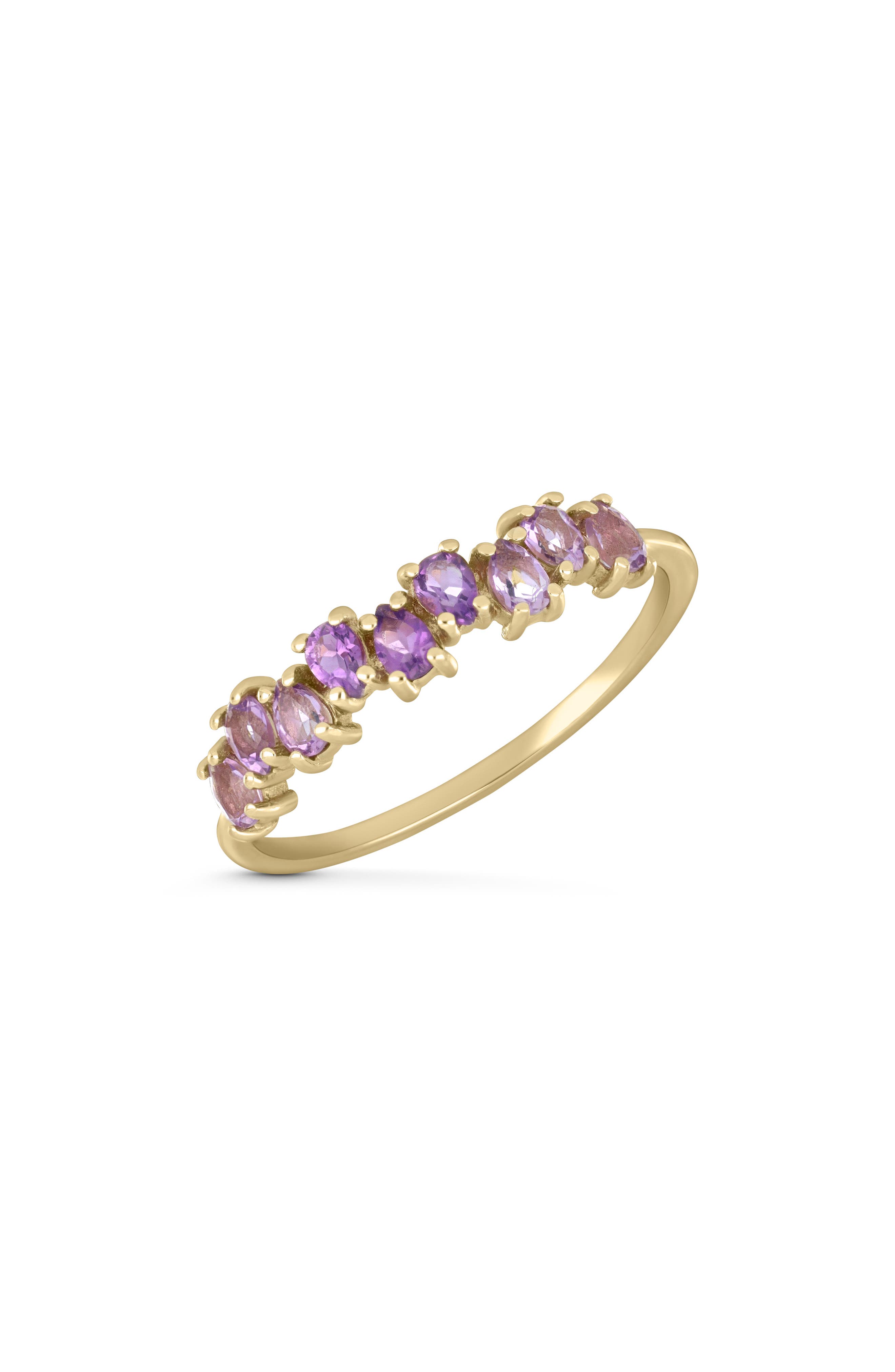 14k Gold Amethyst Stackable Ring