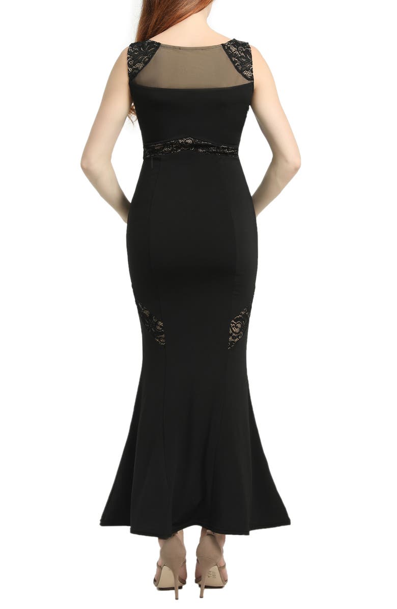 Kimi and Kai Corinne Lace Trim Maternity Mermaid Gown, Alternate, color,