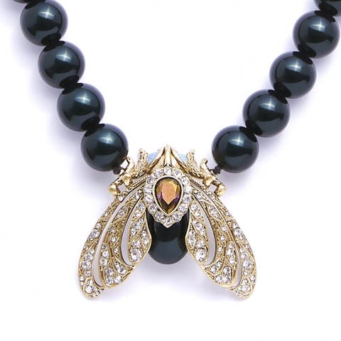 Bejewelled Moth Statement Necklace
