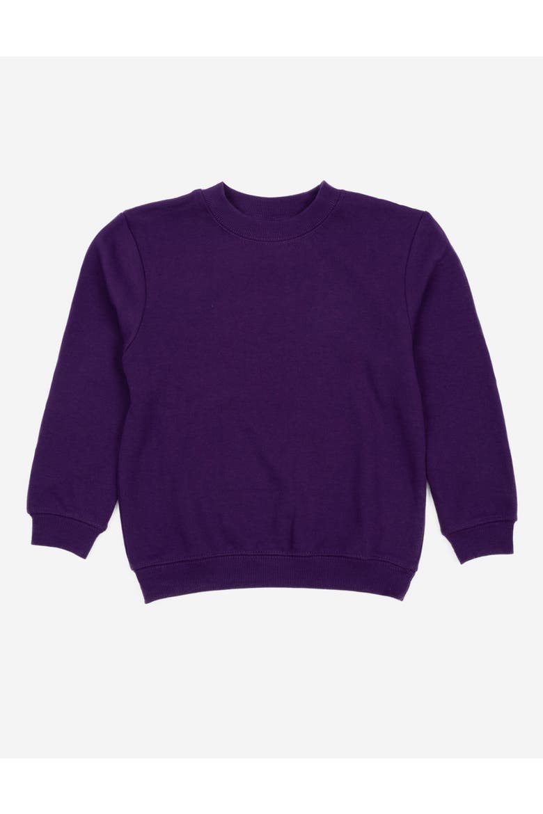 Kids Pullover Sweatshirt, Long Sleeve, Solid Colors, Main, color, Dark Purple